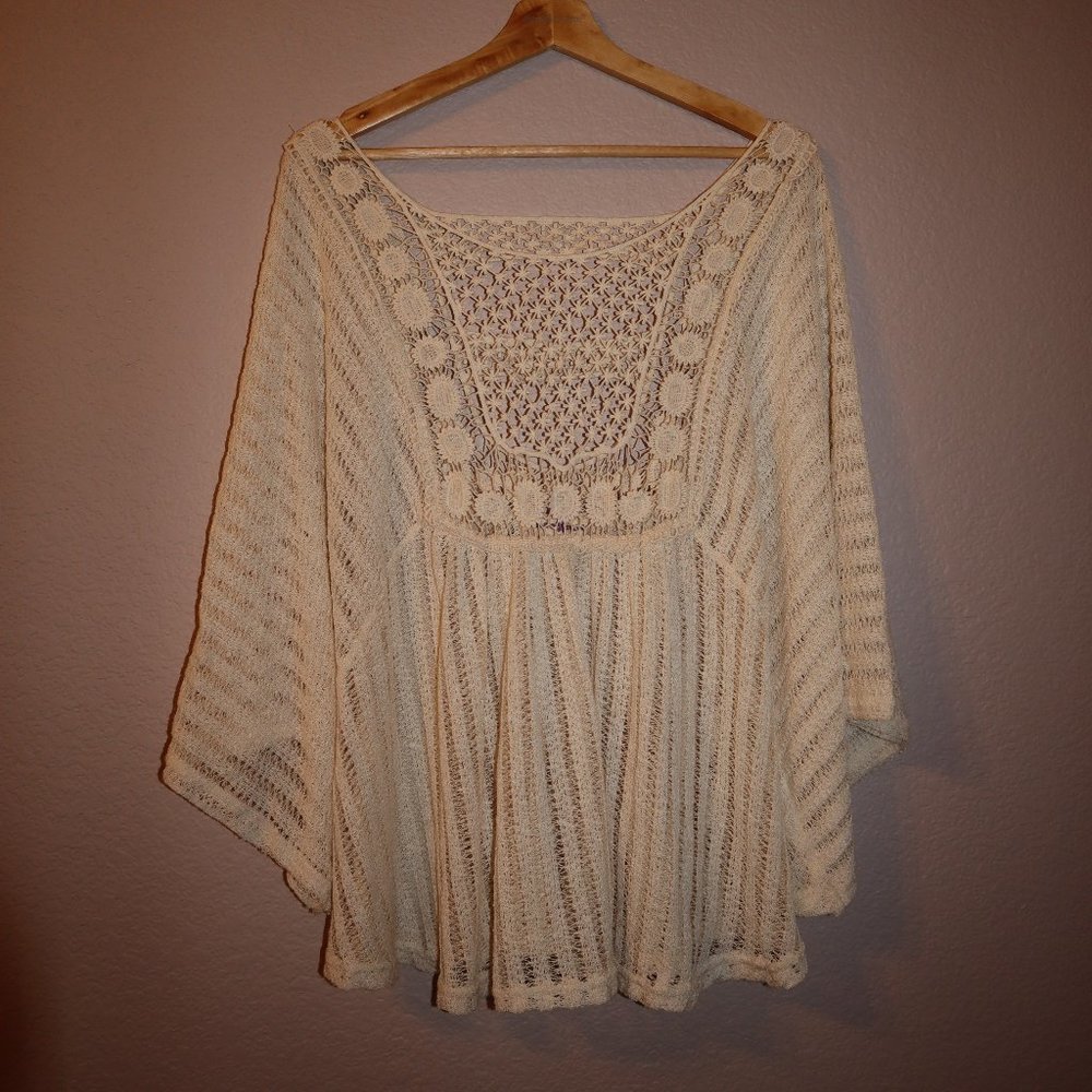 Sheer Crochet Bathing Suit Cover-up